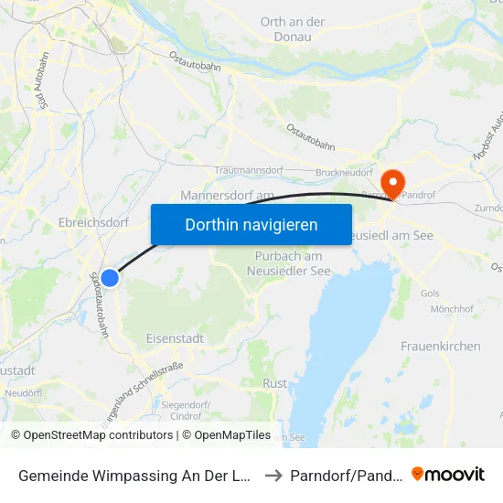 Gemeinde Wimpassing An Der Leitha to Parndorf/Pandrof map