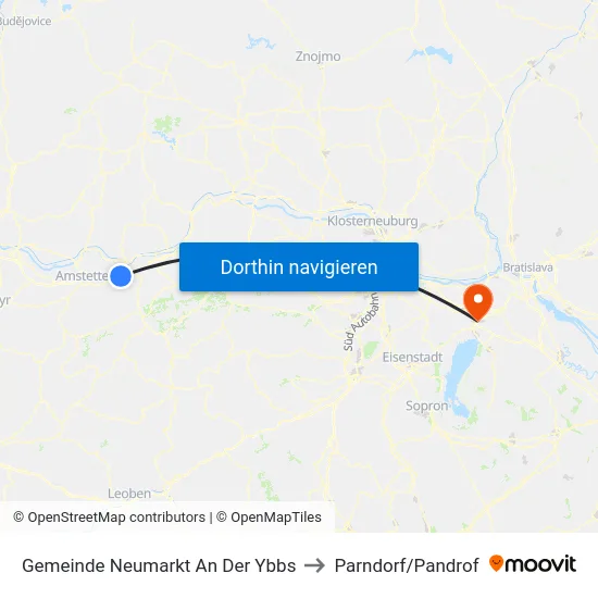 Gemeinde Neumarkt An Der Ybbs to Parndorf/Pandrof map
