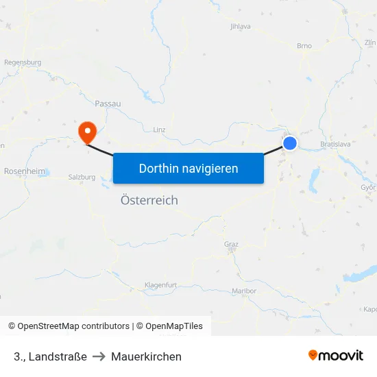 3., Landstraße to Mauerkirchen map
