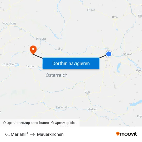 6., Mariahilf to Mauerkirchen map