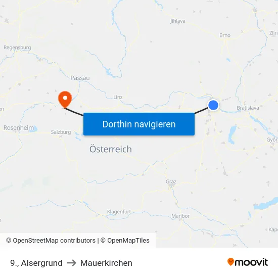 9., Alsergrund to Mauerkirchen map