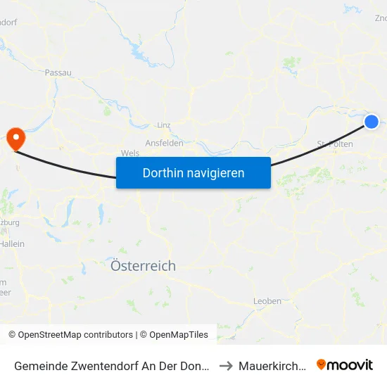 Gemeinde Zwentendorf An Der Donau to Mauerkirchen map