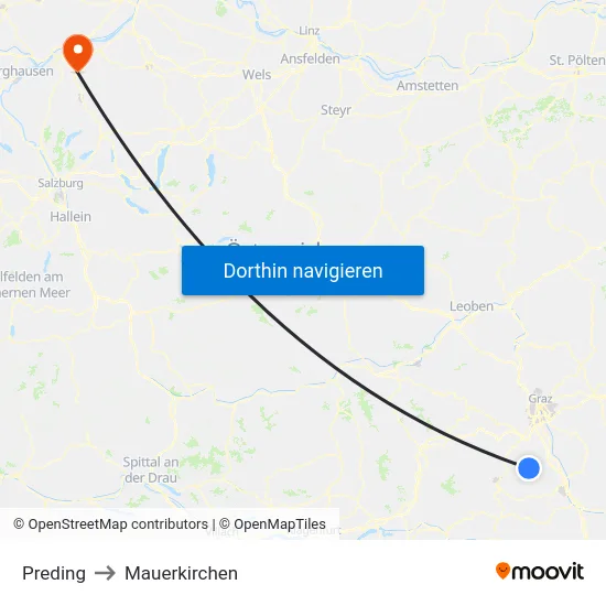 Preding to Mauerkirchen map