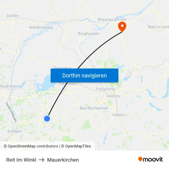 Reit Im Winkl to Mauerkirchen map