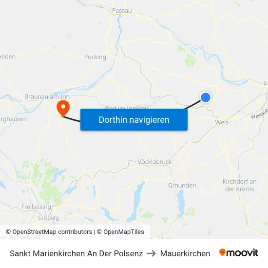 Sankt Marienkirchen An Der Polsenz to Mauerkirchen map
