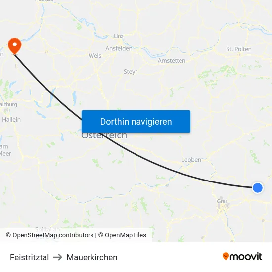 Feistritztal to Mauerkirchen map