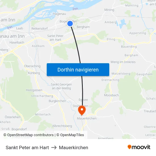 Sankt Peter am Hart to Mauerkirchen map