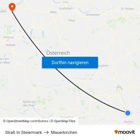 Straß In Steiermark to Mauerkirchen map