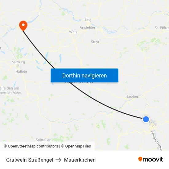 Gratwein-Straßengel to Mauerkirchen map