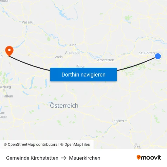 Gemeinde Kirchstetten to Mauerkirchen map