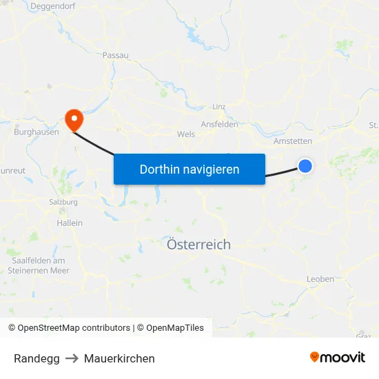 Randegg to Mauerkirchen map