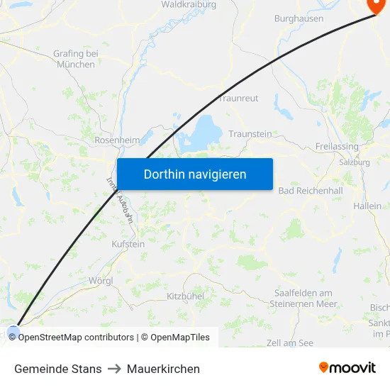 Gemeinde Stans to Mauerkirchen map