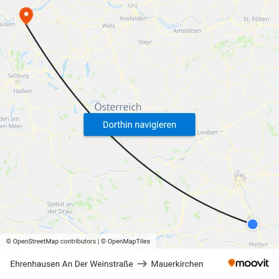 Ehrenhausen An Der Weinstraße to Mauerkirchen map