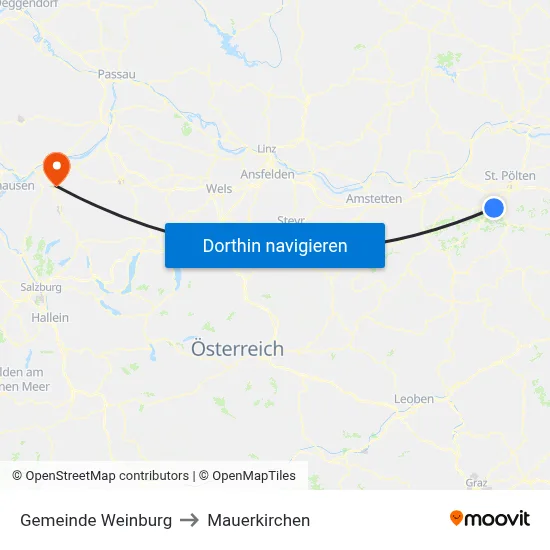 Gemeinde Weinburg to Mauerkirchen map
