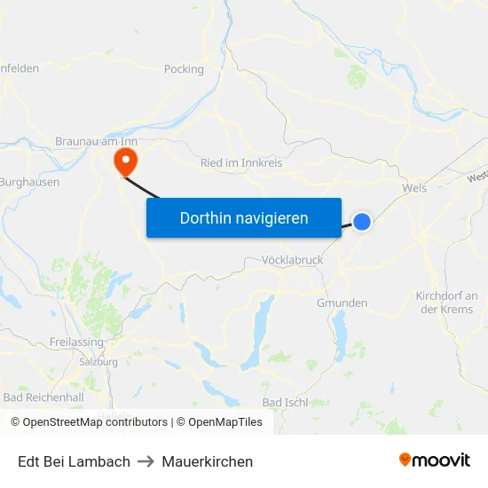 Edt Bei Lambach to Mauerkirchen map