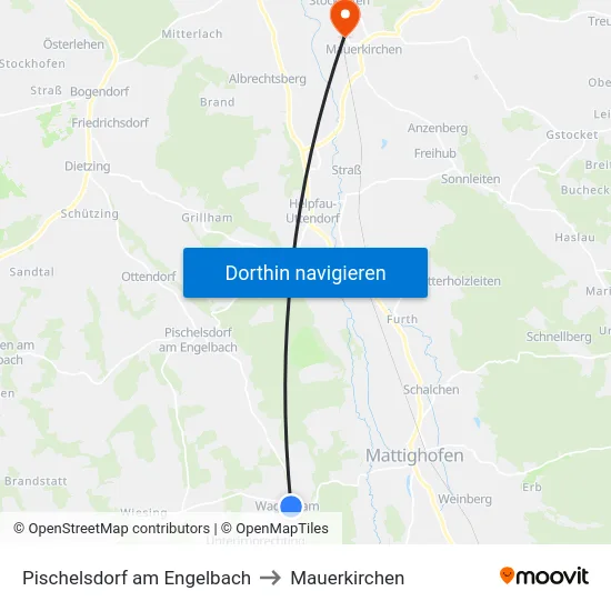 Pischelsdorf am Engelbach to Mauerkirchen map
