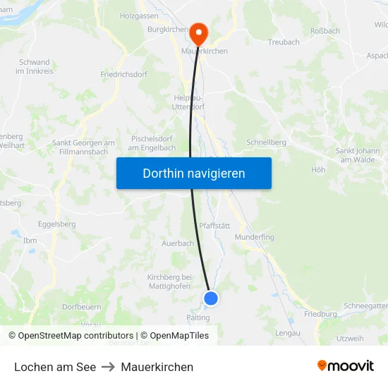 Lochen am See to Mauerkirchen map