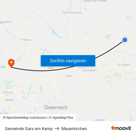 Gemeinde Gars am Kamp to Mauerkirchen map
