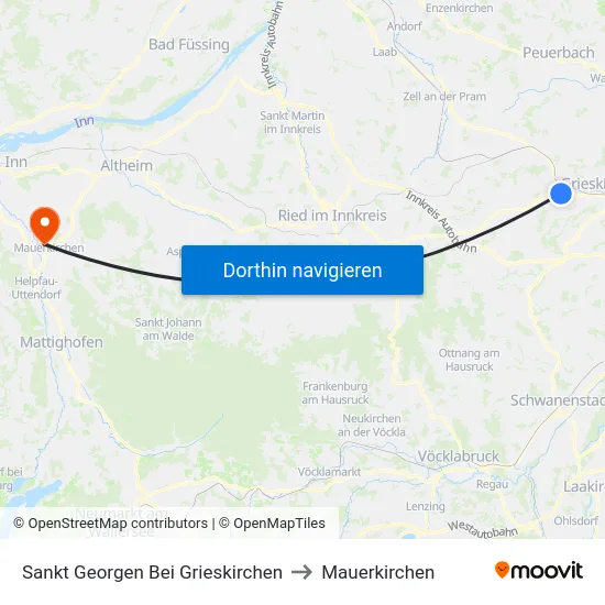 Sankt Georgen Bei Grieskirchen to Mauerkirchen map