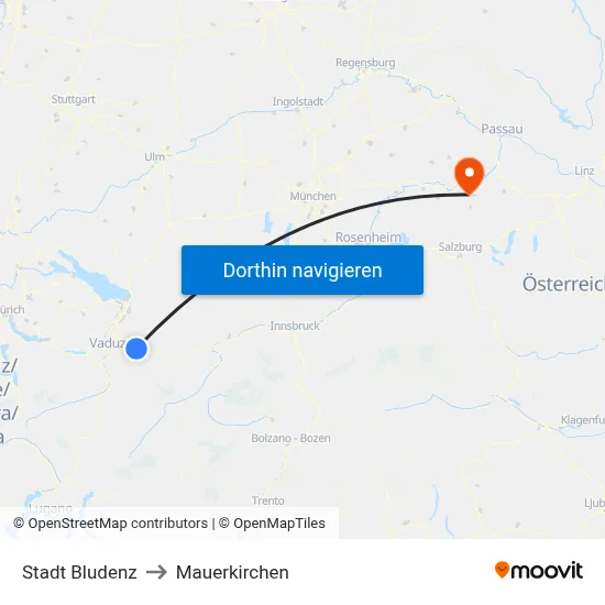Stadt Bludenz to Mauerkirchen map