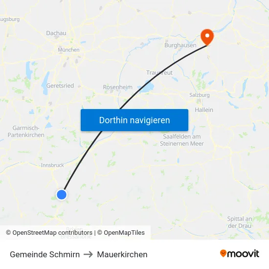 Gemeinde Schmirn to Mauerkirchen map