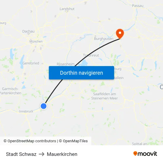 Stadt Schwaz to Mauerkirchen map