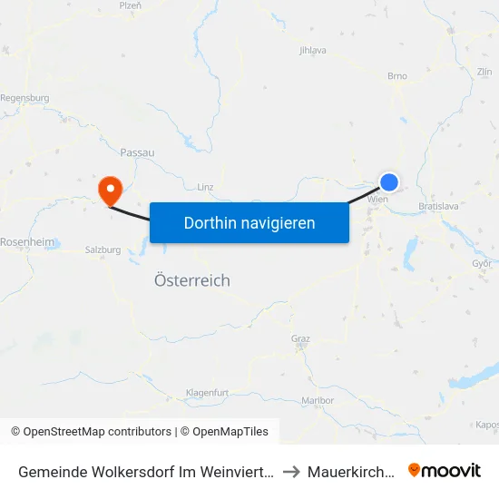 Gemeinde Wolkersdorf Im Weinviertel to Mauerkirchen map