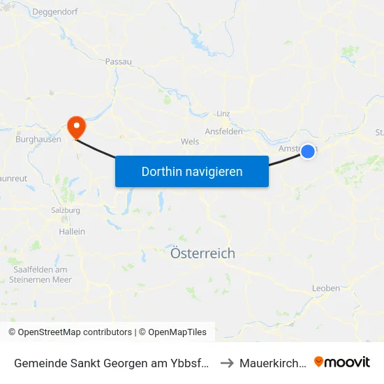 Gemeinde Sankt Georgen am Ybbsfelde to Mauerkirchen map