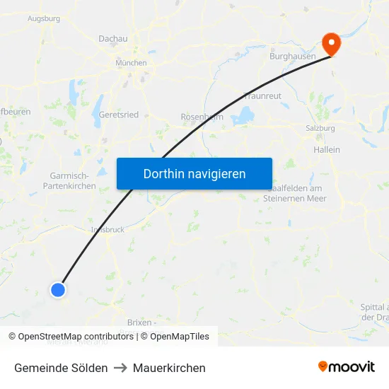 Gemeinde Sölden to Mauerkirchen map