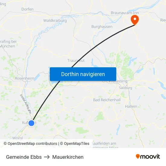Gemeinde Ebbs to Mauerkirchen map