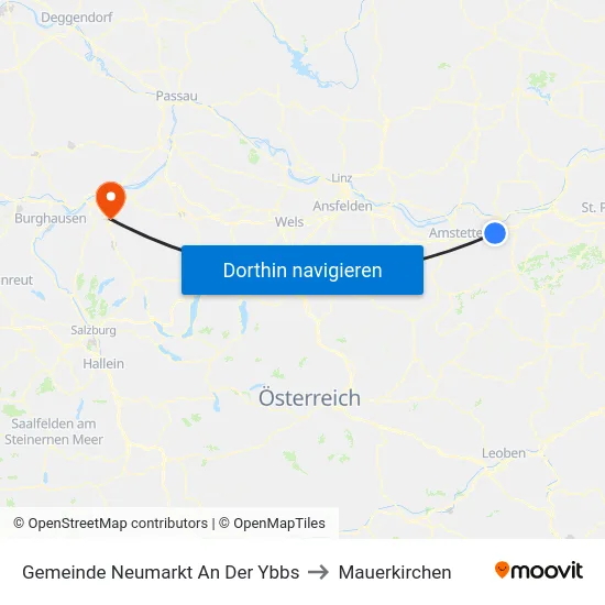Gemeinde Neumarkt An Der Ybbs to Mauerkirchen map