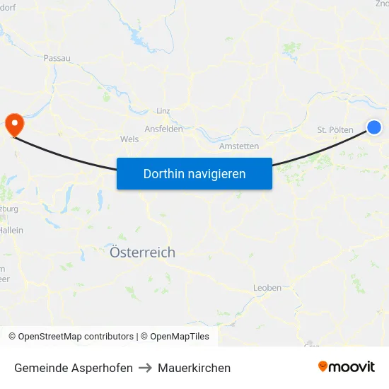 Gemeinde Asperhofen to Mauerkirchen map