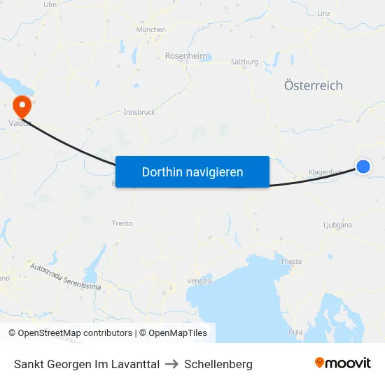 Sankt Georgen Im Lavanttal to Schellenberg map