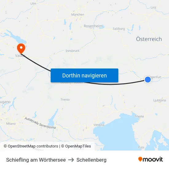 Schiefling am Wörthersee to Schellenberg map