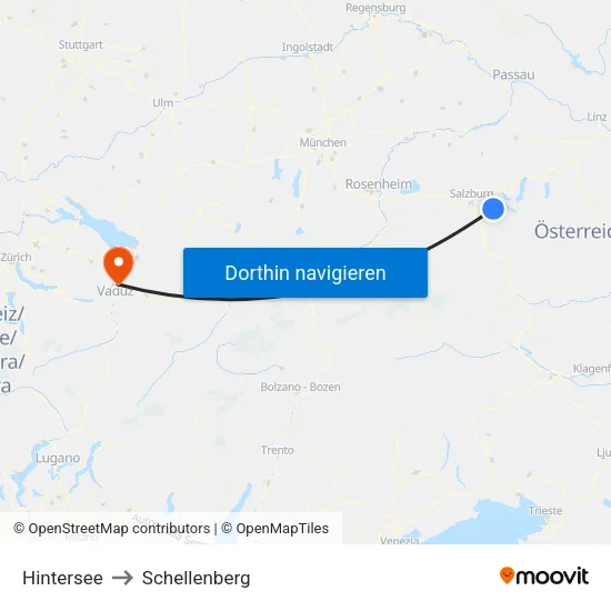Hintersee to Schellenberg map
