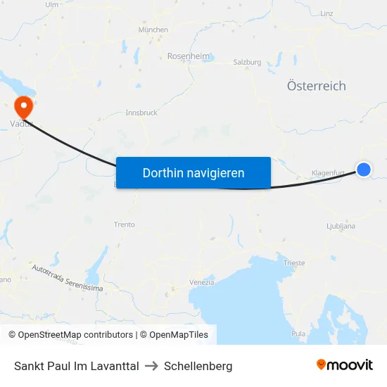 Sankt Paul Im Lavanttal to Schellenberg map