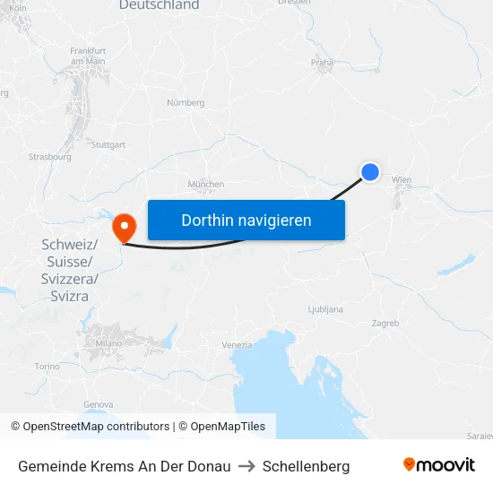Gemeinde Krems An Der Donau to Schellenberg map