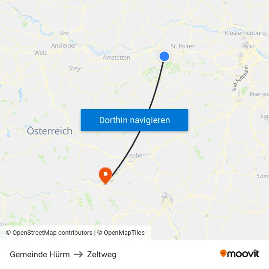 Gemeinde Hürm to Zeltweg map