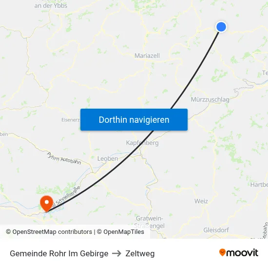 Gemeinde Rohr Im Gebirge to Zeltweg map