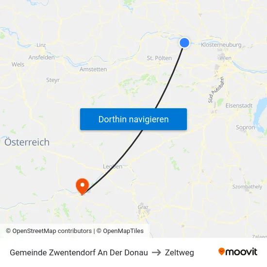 Gemeinde Zwentendorf An Der Donau to Zeltweg map