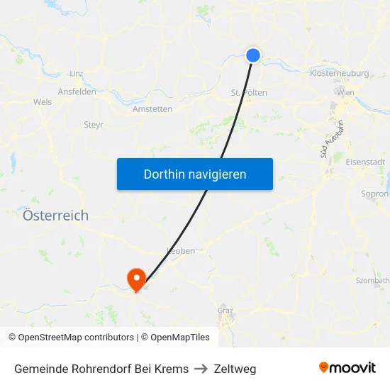 Gemeinde Rohrendorf Bei Krems to Zeltweg map