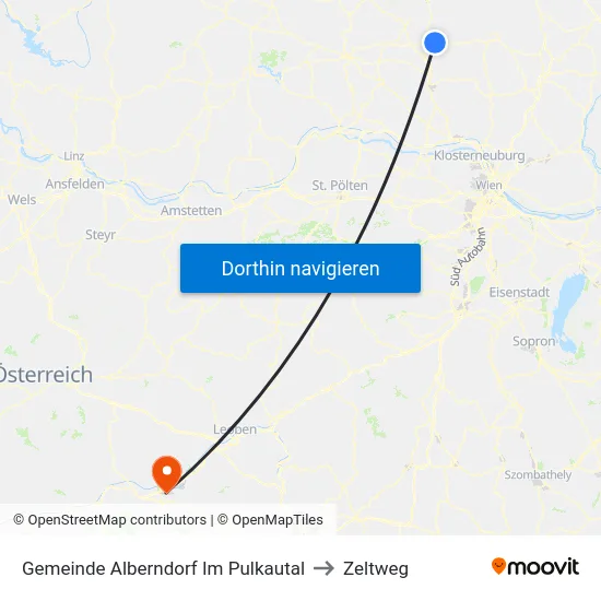 Gemeinde Alberndorf Im Pulkautal to Zeltweg map