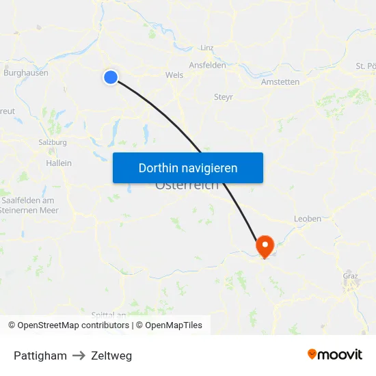 Pattigham to Zeltweg map