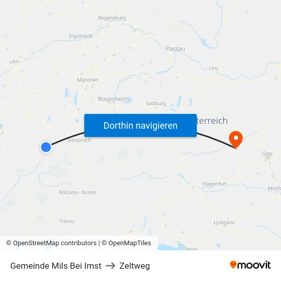 Gemeinde Mils Bei Imst to Zeltweg map