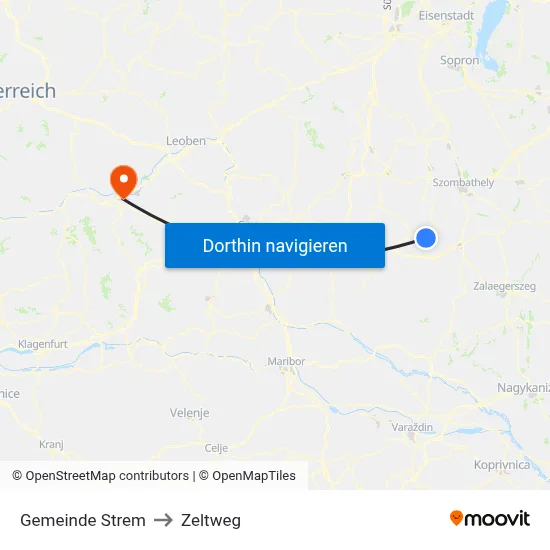 Gemeinde Strem to Zeltweg map