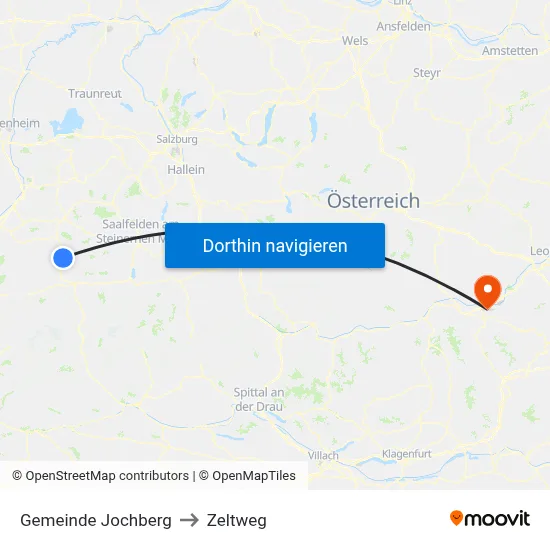 Gemeinde Jochberg to Zeltweg map