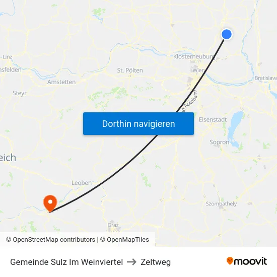 Gemeinde Sulz Im Weinviertel to Zeltweg map