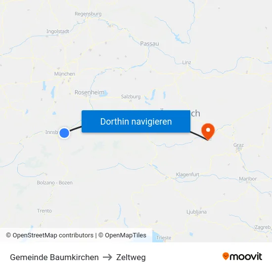 Gemeinde Baumkirchen to Zeltweg map