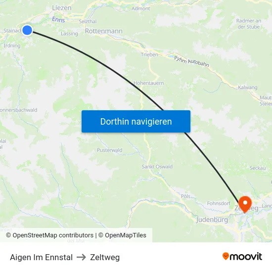 Aigen Im Ennstal to Zeltweg map