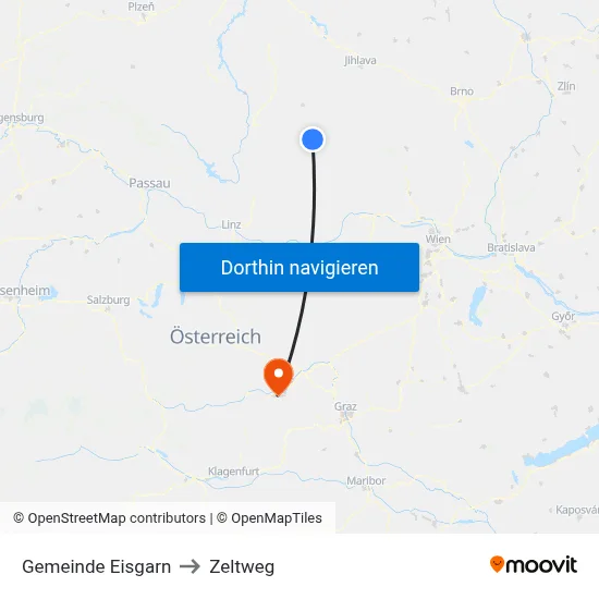 Gemeinde Eisgarn to Zeltweg map